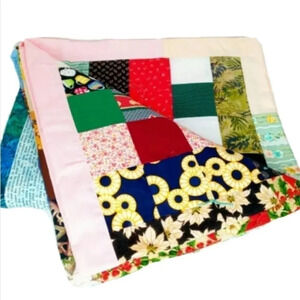 Lightweight Cotton Square Handmade Patchwork Quilt